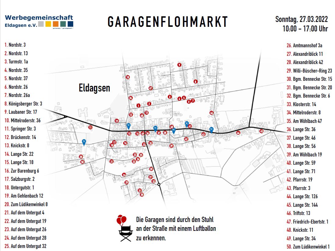 Garagenflohmarkt-Lageplan